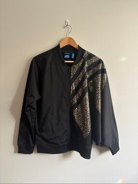 adidas cape Black Jacket with Gold Speckle Accent